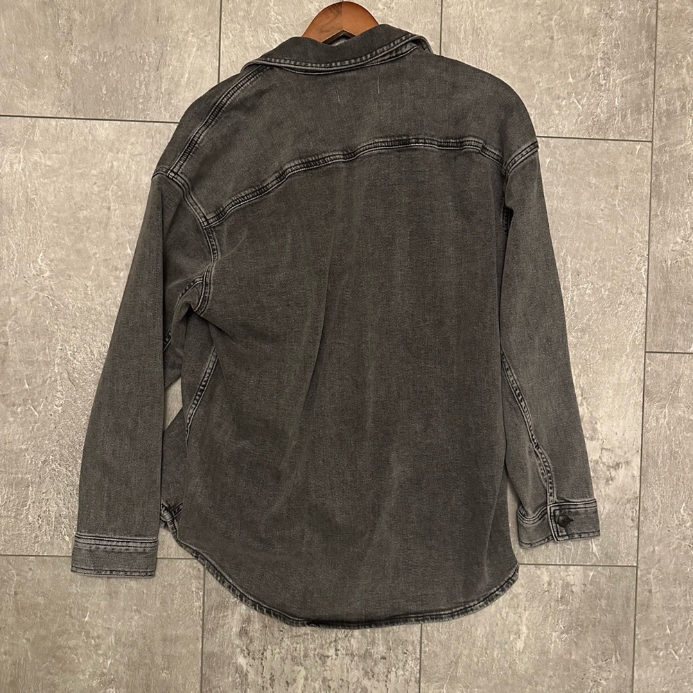 Madewell Oversized Long Sleeve Button Up Jacket Top Size XS Chamberlain Wash NWT - Picture 4 of 5